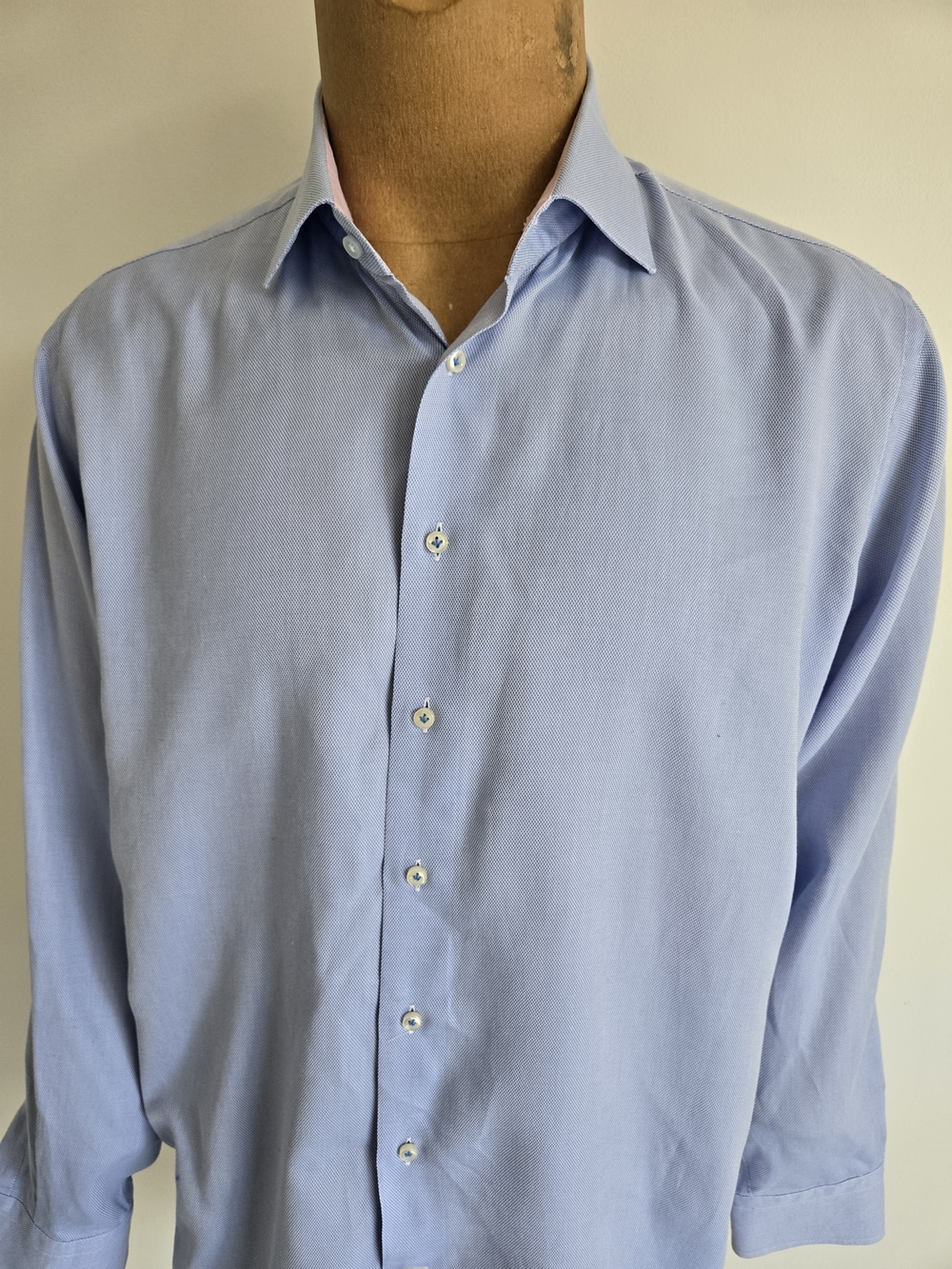 EMANUEL BERG Light Blue Dress Shirt with Spread Collar
